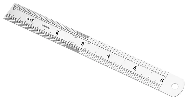 Metric and inch steel ruler — Stock Photo, Image