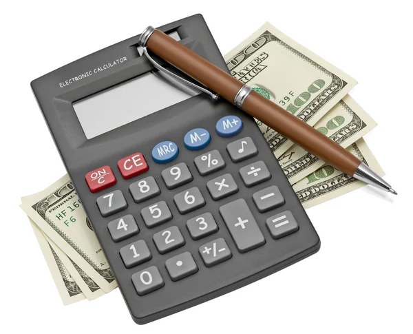 Kalkulator i pieniądze — Zdjęcie stockowe