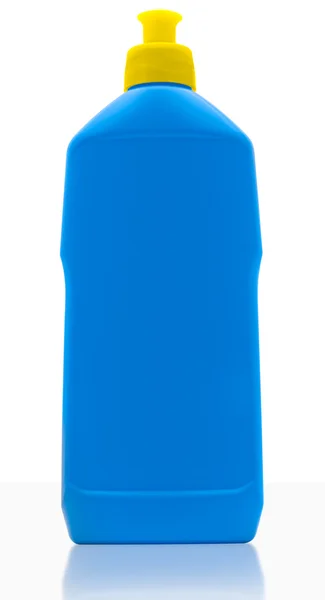 Синій прозорій пляшці — стокове фото