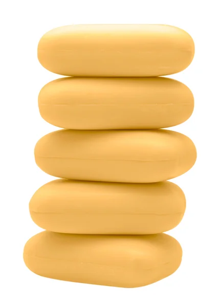 Stack of yellow soap bricks — Stock Photo, Image