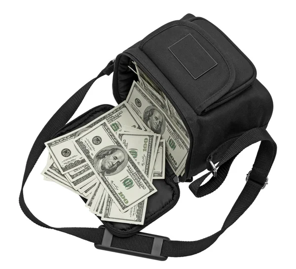 お金の完全な黒い袋. — ストック写真