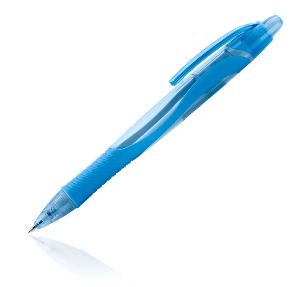 蓝色的笔。在白色背景上孤立 — 图库照片