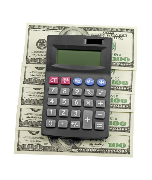 Calculator and dollars — Stock Photo, Image