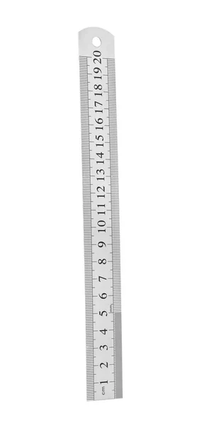 Metric and inch steel ruler — Stock Photo, Image