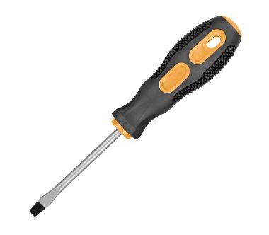 White and yellow screwdriver. clipart