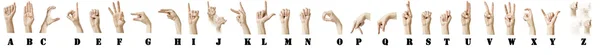 ASL alfabet z etykietami Zdjęcia Stockowe bez tantiem