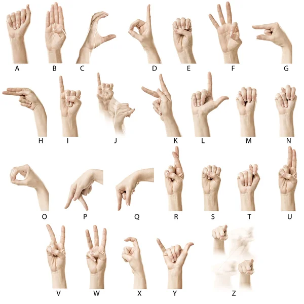 ASL ábécé címkékkel Stock Kép