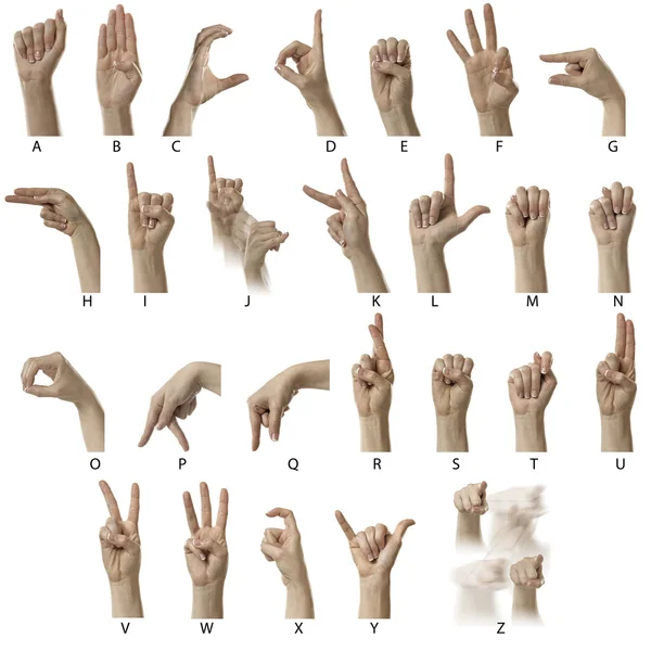 ASL ábécé címkékkel Jogdíjmentes Stock Fotók