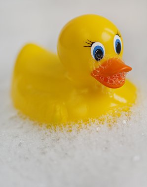 Bathtime rubber ducky and bubble fun! clipart