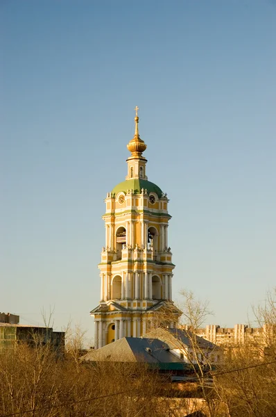 Campanile del monastero Novospassky al tramonto — Foto Stock