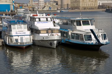 Steamboats on Moscow river clipart