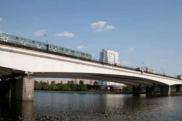 Nagatinsky metro Köprüsü Stok Fotoğraf