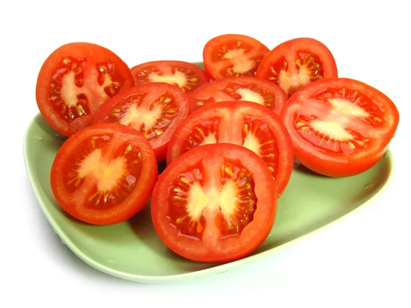 Tomatoes on plate — Stock Photo, Image