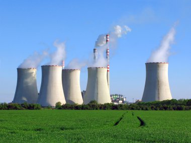 Coal-burning power plant clipart