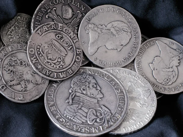 Gamle sølvmønter - Stock-foto