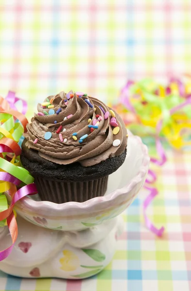 Holiday Chocolate Cupcake — Stock Photo, Image