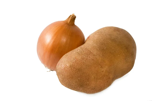 Лук и картошка — стоковое фото