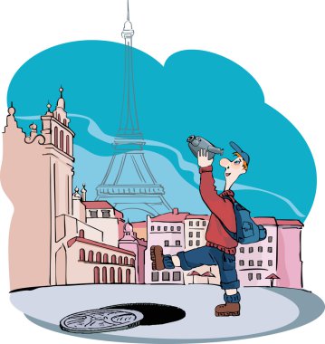 Scattered tourist clipart