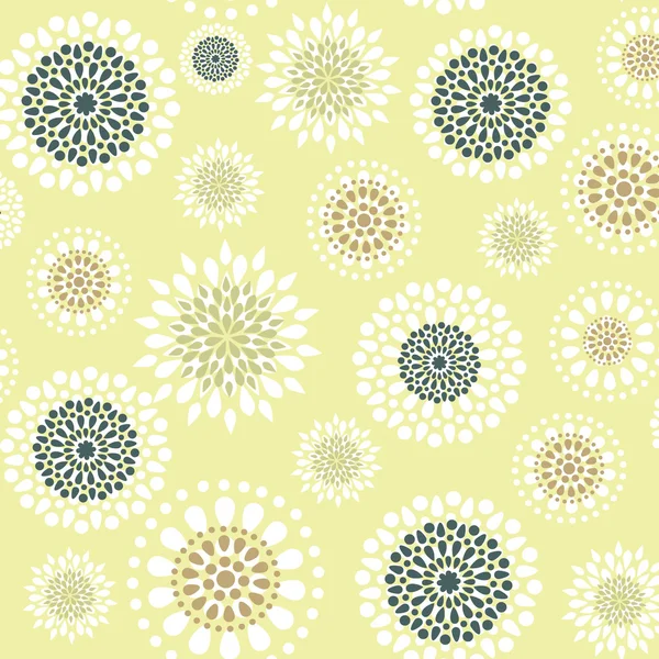 Seamless with round flowers — Stock Vector