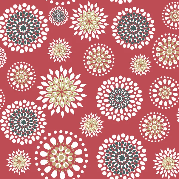Seamless with round flowers — Stockvector