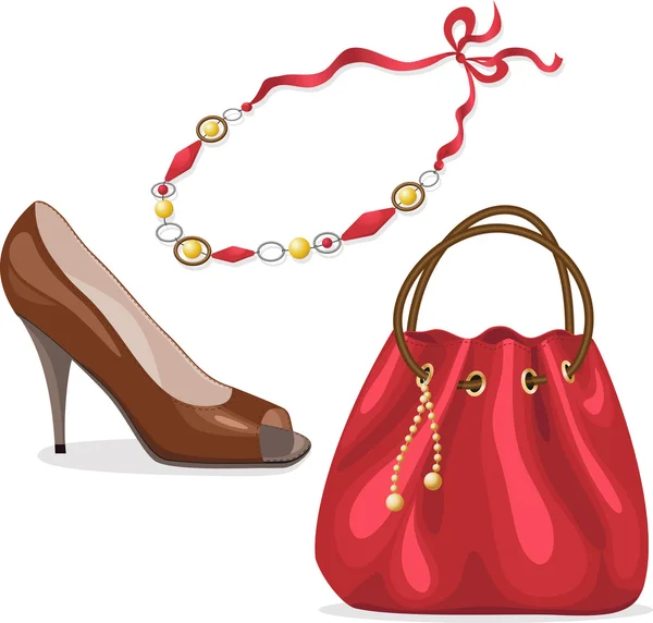 Set of woman's accessories. — Stock Vector
