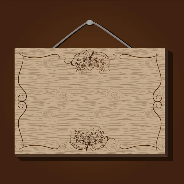 Plaque en bois — Image vectorielle