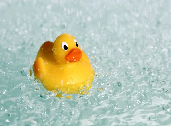 Jouet en caoutchouc canard dans l'eau Photos De Stock Libres De Droits