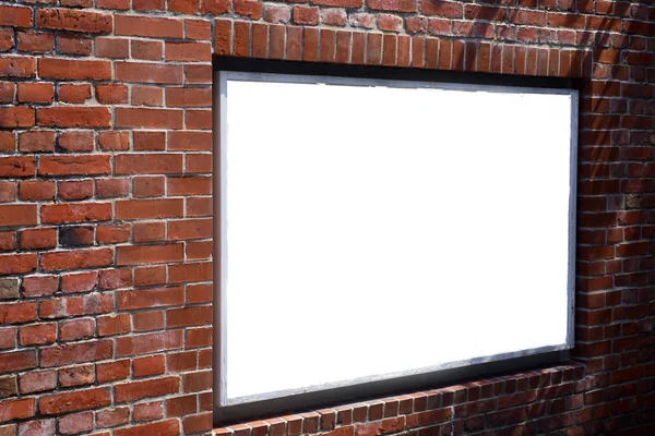 Blank brick wall advertising — Stockfoto