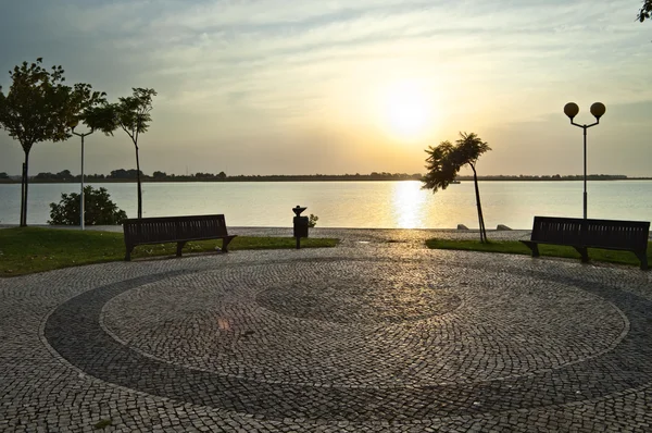 stock image Sunrise over Guadiana river