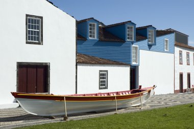 Facade of the Whalers Museum in Lages do Pico, Azores clipart