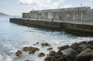 Quay of Ribeiras, Pico island, Azores clipart