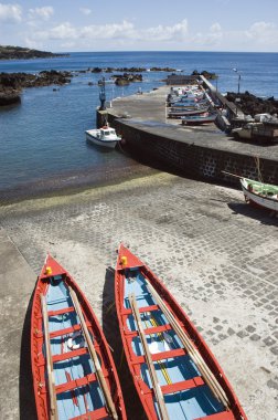 Small harbour of Ribeiras in Pico island, Azores clipart