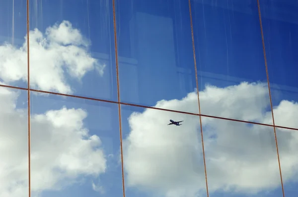 Vliegtuig reflectie — Stockfoto
