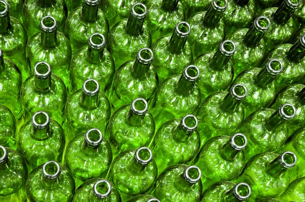 Green glass bottles — Stock Photo, Image