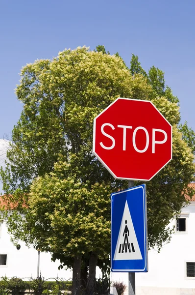 Stop and cross — Stock Photo, Image
