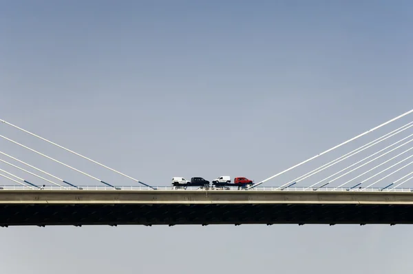 Cars over the bridge — Stock Photo, Image
