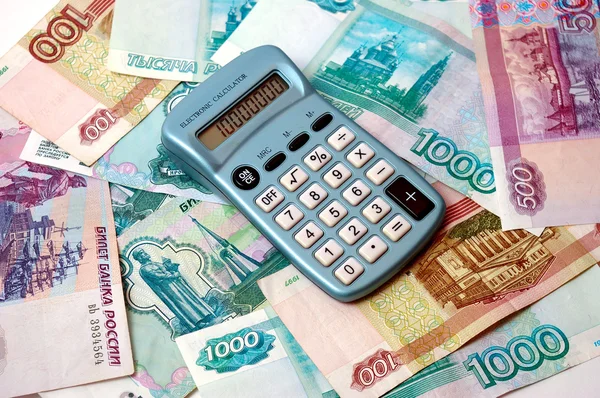 El dinero y la calculadora — Foto de Stock