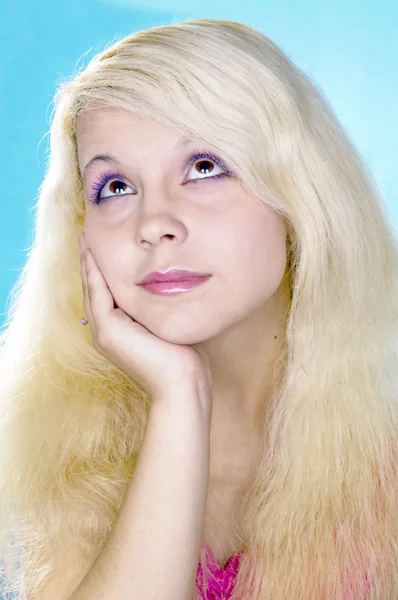 Pensive blonde girl — Stock Photo, Image
