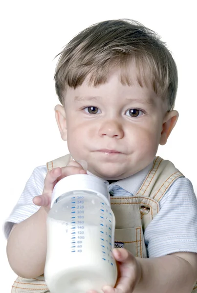 stock image Boy has milk