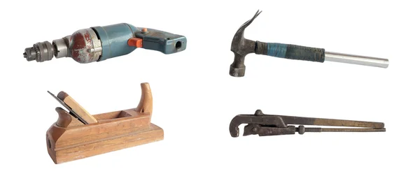 Set di vecchi strumenti isolati — Foto Stock