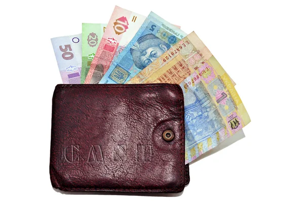 Хрівна готівка і гаманець — стокове фото