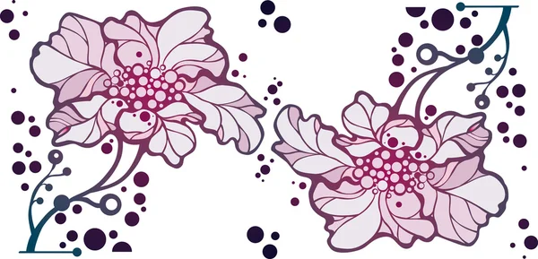 Zwei Blumen — Stockvektor