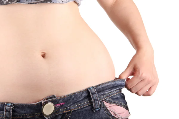 Nadváhu mladá dívka — Stock fotografie