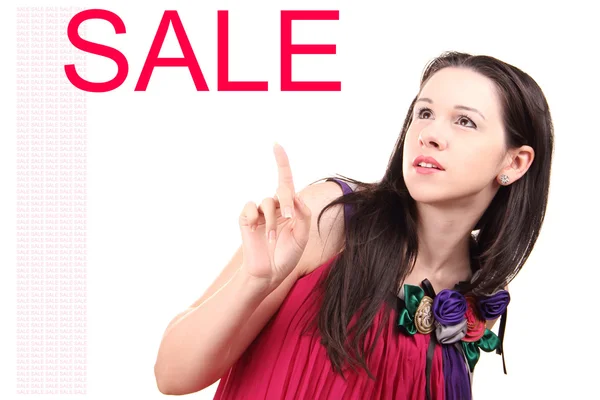 stock image Beautiful girl in a bright dress on sale