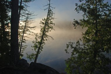 Morning Mist in the Quetico clipart