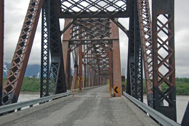 The Million Dollar Bridge over the Copper River in Alaska clipart