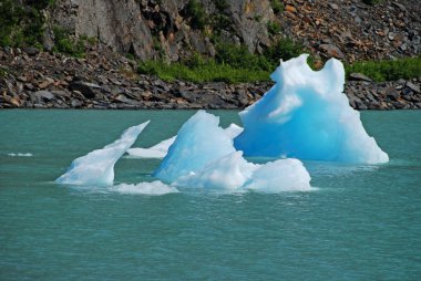Blue ice in Portage Lake clipart