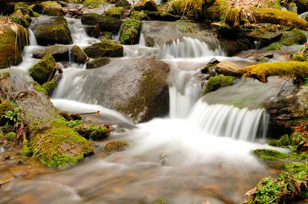Acqua di primavera su un torrente di montagna — Foto Stock
