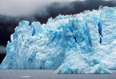 The Columbia Glacier in the fog clipart