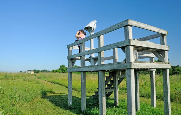 Birdwatcher in action — Stock Photo, Image
